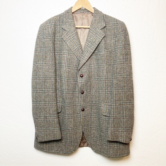 Dunn & Co Great Britain Harris Tweed Wool Made In England Size 44L Men - Picture 1 of 8